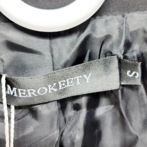 Merokeety Black Tailored Blazer Jacket   Womens Size S 2 Button Closure - Picture 2 of 13